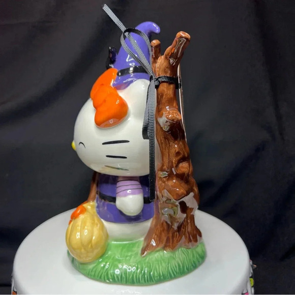 Blue Sky ClayWorks Hello Kitty Ceramic Halloween Witch Broomstick Spooky Figure - Picture 3 of 11